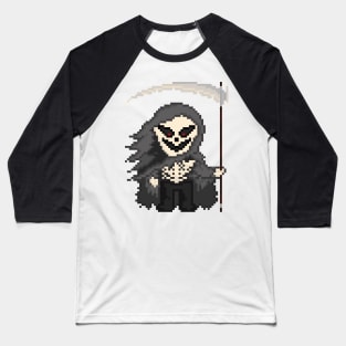 Pixel Monster Grim Reaper (White) Baseball T-Shirt